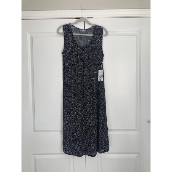 Habitat Womens Small Rayon Shift Dress Black Polka Dot Lagenlook Lightweight - Picture 1 of 9
